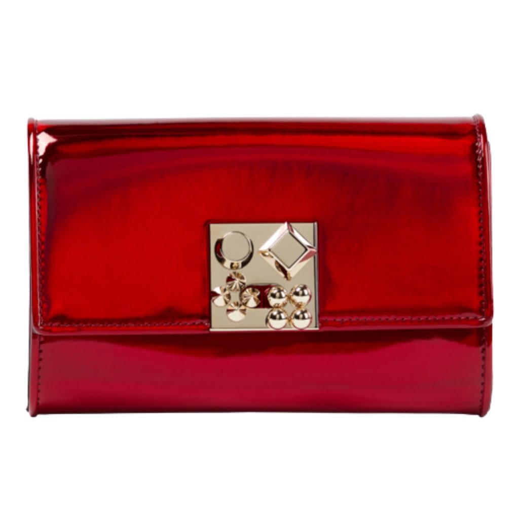 christian louboutin paten leather waller on chain