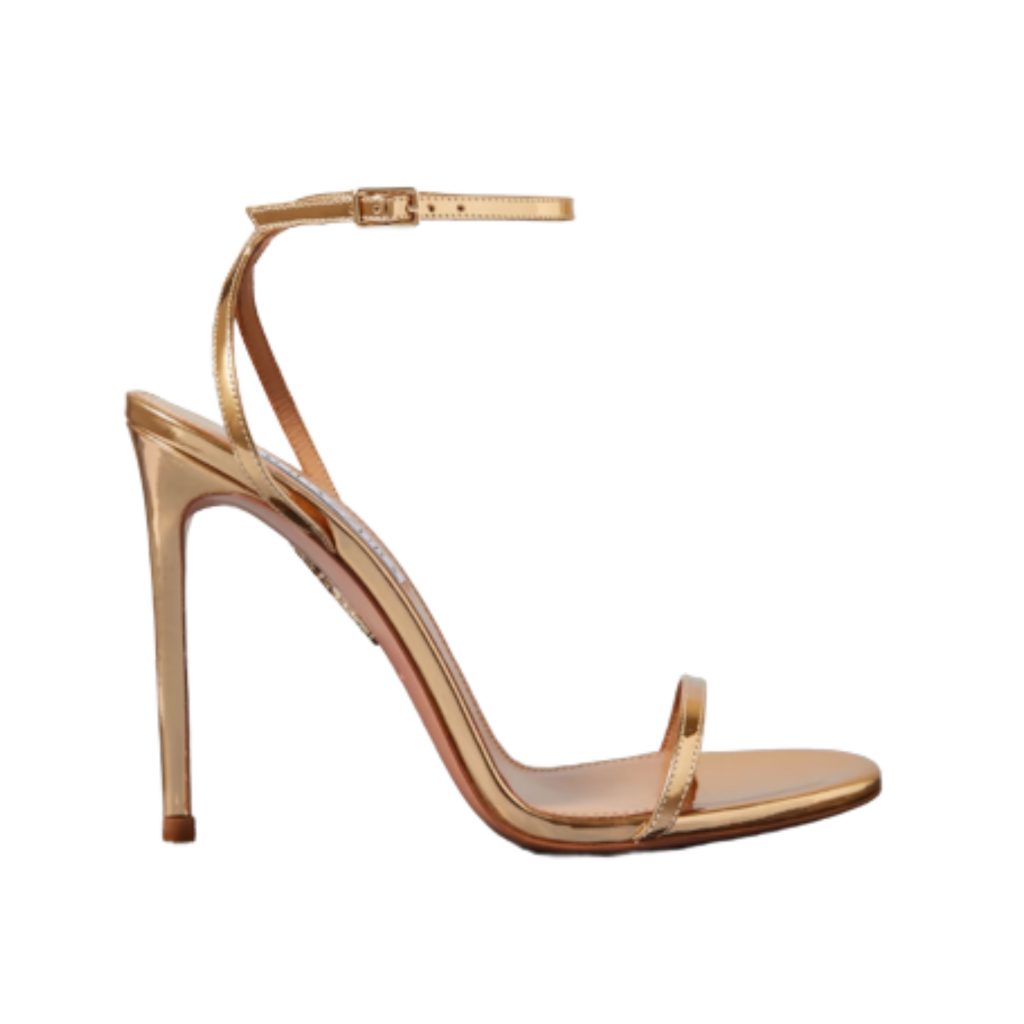 acquazzura metallic leather sandals