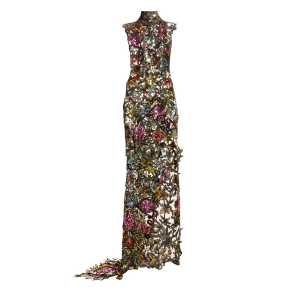 oscar de la renta floral sequin gown Karl Lagerfeld Met Gala 2023