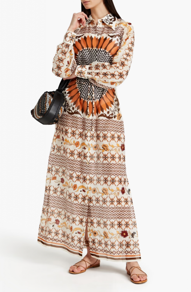 Silk-blend voile maxi dress by TORY BURCH