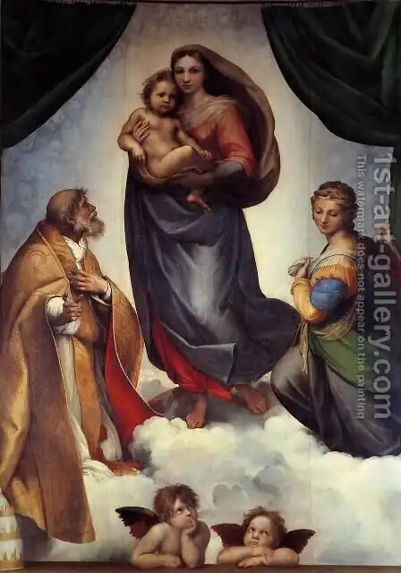 history of angels in art The Sistine Madonna by Raphael
