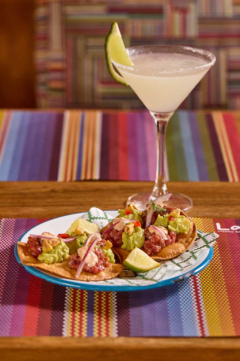 taco and marguerita from lat.a