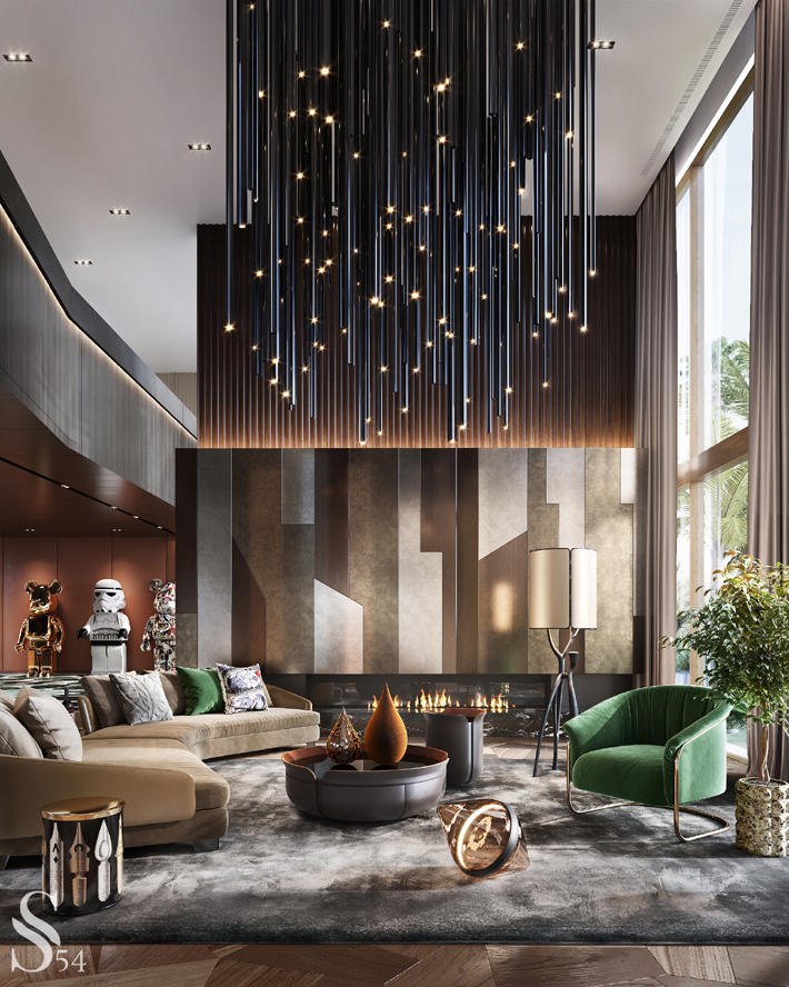 luxury green and tan living room design by studia 54