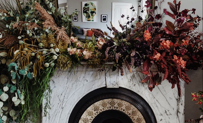 best fall flowers mantel place decorated for fall