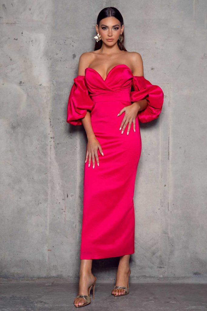 Ellie Zeitoune - Karter dress in raspberry
