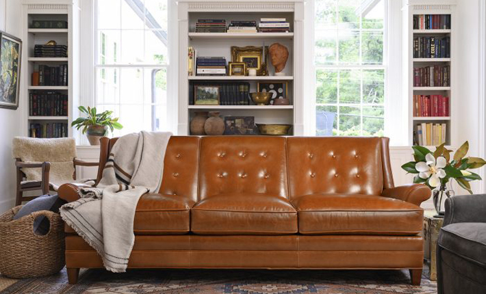 Jefferson Street Sofa in Mont Blanc Caramel by Moore & Giles