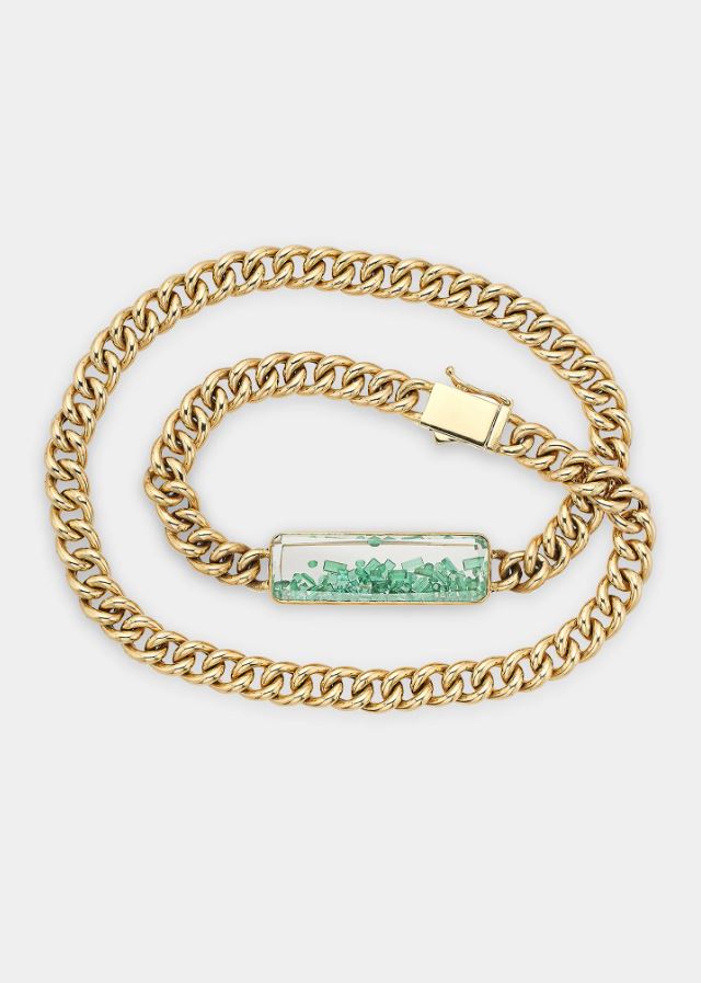 Yellow Gold Emeralds in White Sapphire Kaleidoscope Bracelet by Moritz Glik what your jewelry says about you