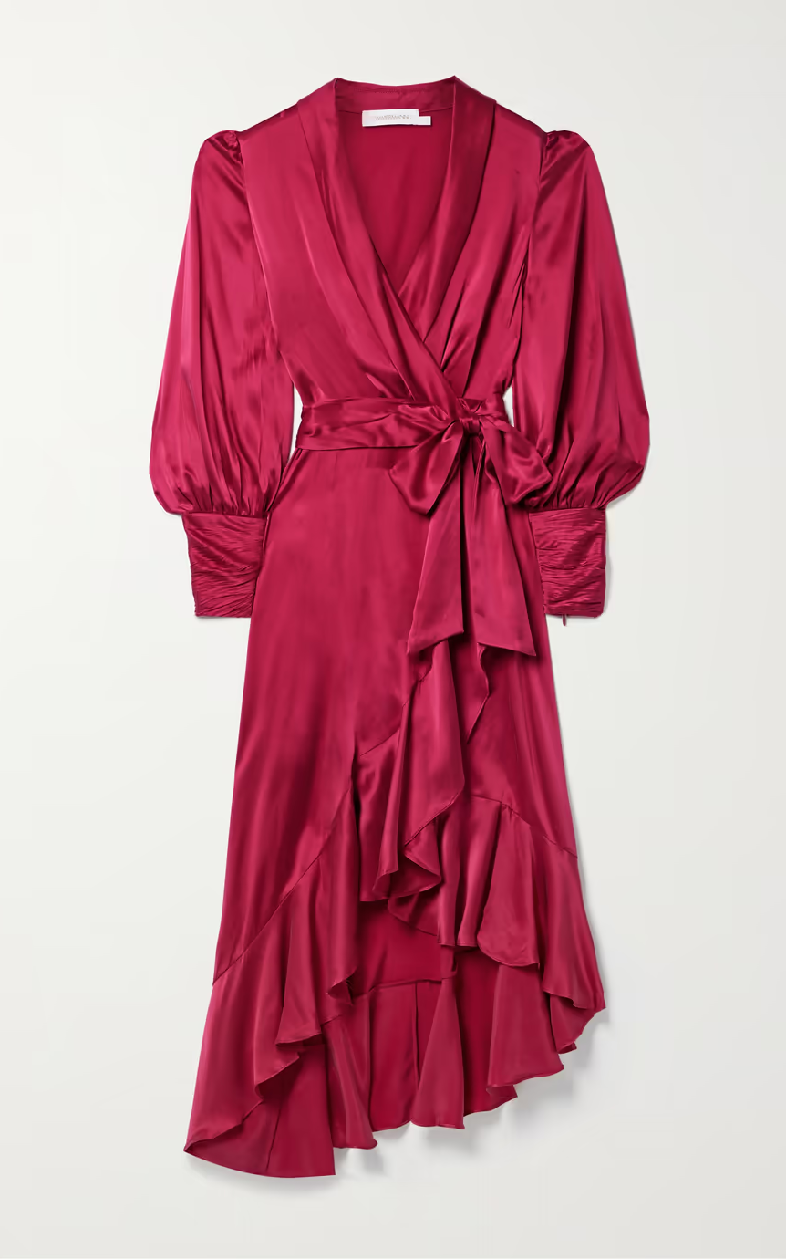 Zimmermann Wrap Dress silk viva magenta color of the year 2023 fashion