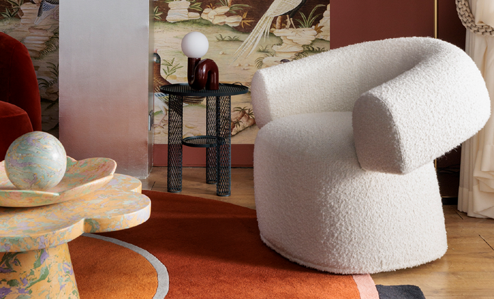 Ruff Chair by Patricia Urquiola for Moroso in a Claude Cartier Décoration interior, Lyon, France, 2022 (Photo by Guillaume Grasset)