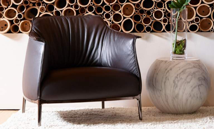 Archibald Armchair designed by Jean-Marie Massaud for Poltrona Frau high end designer leather upholstery