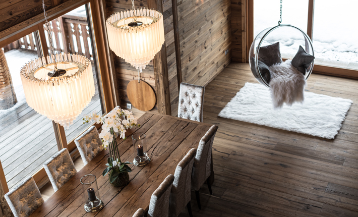 ven morgan Le Bercail ski chalet winter styling