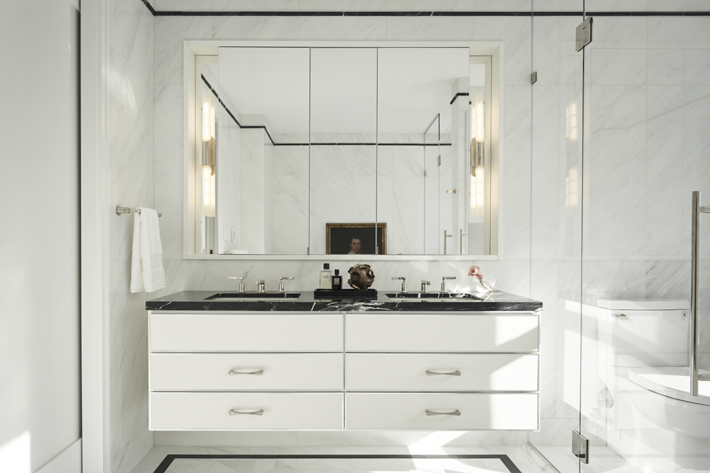 modern white marble bathroom