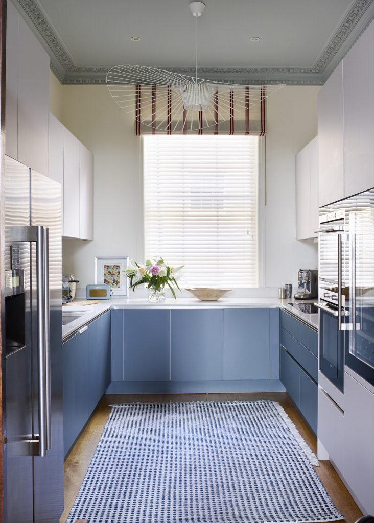 luxury kitchen blue and white Belgravia by the Sea project by Cat Dal Interiors