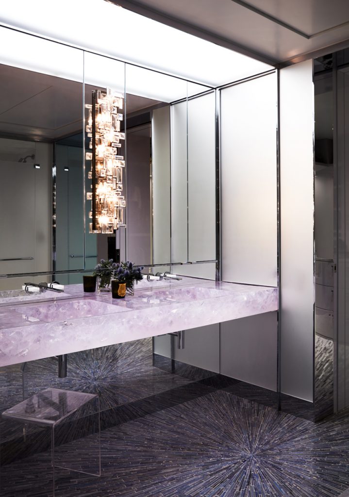 Central Park South d'aquino monaco top interior designers nyc amethyst bathroom counter