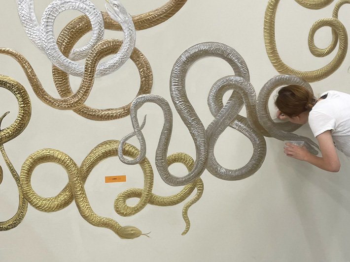 metallic snakes wall art by mj atelier