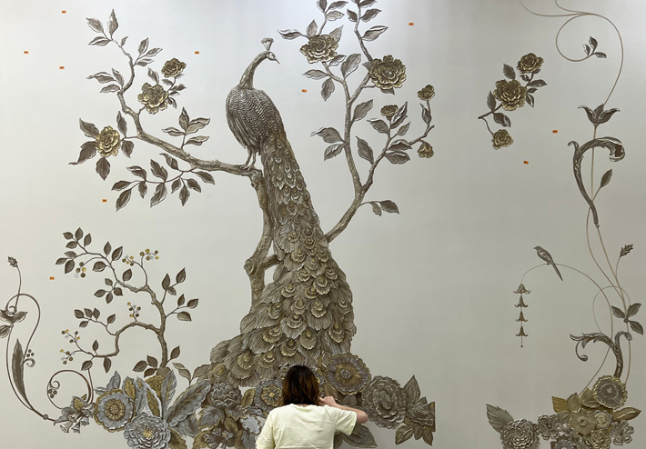 mj atelier peackock 3d wall art mural nature inspired
