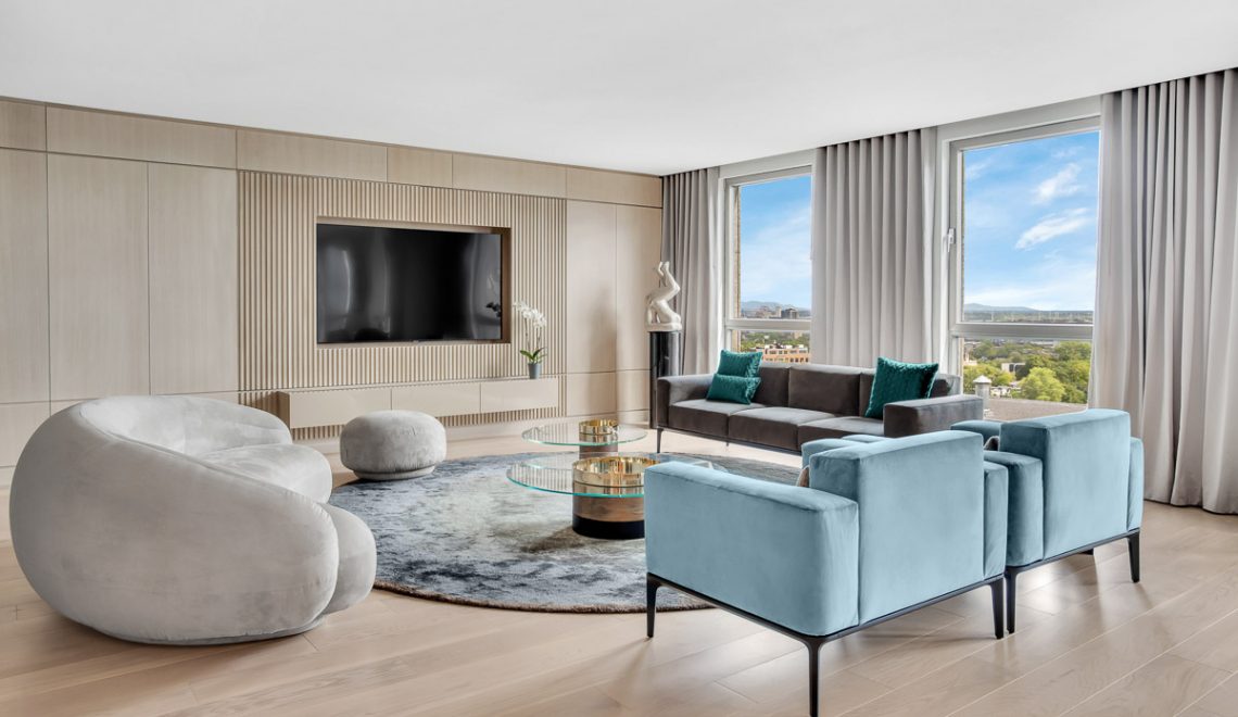 luxury living room by salbini westmount condominium montreal canada