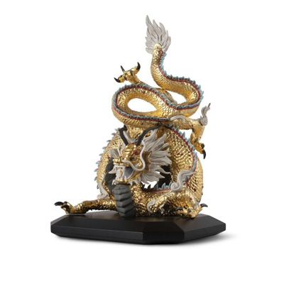 protective dragon limited edition lladro porcelain at koket salone del mobile.milano 2023