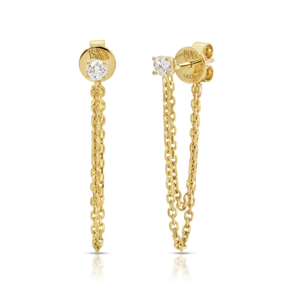 gold chain earrings isa grutman
