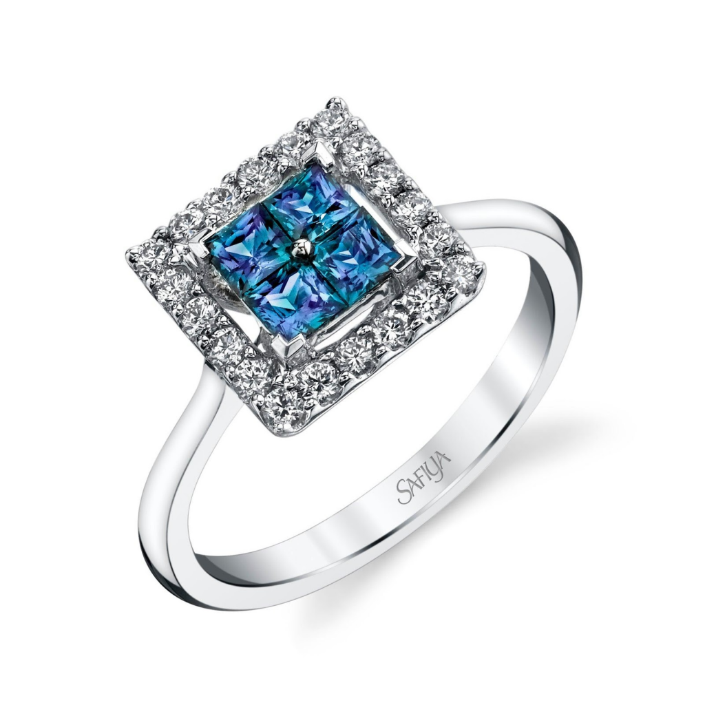 Hidden Galaxy - 18K White Gold Natural Alexandrite Ring