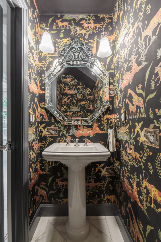 "Conversation starter" powder room (Photography by David Duncan Livingston)