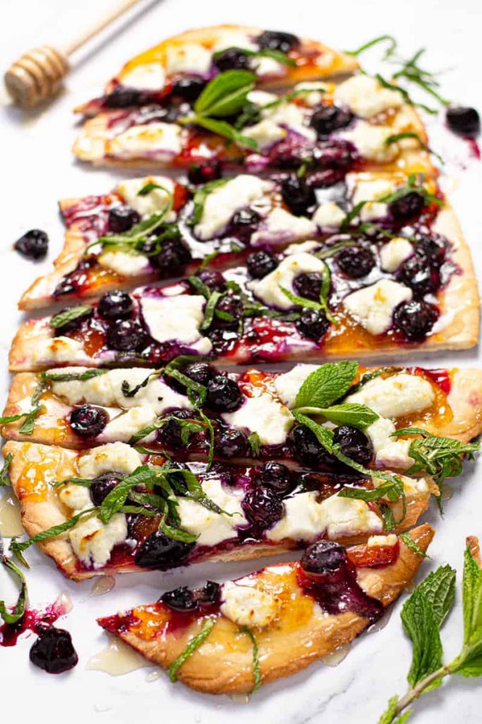 the best summer recipes Blueberry Flatbeard with Goat Cheese
