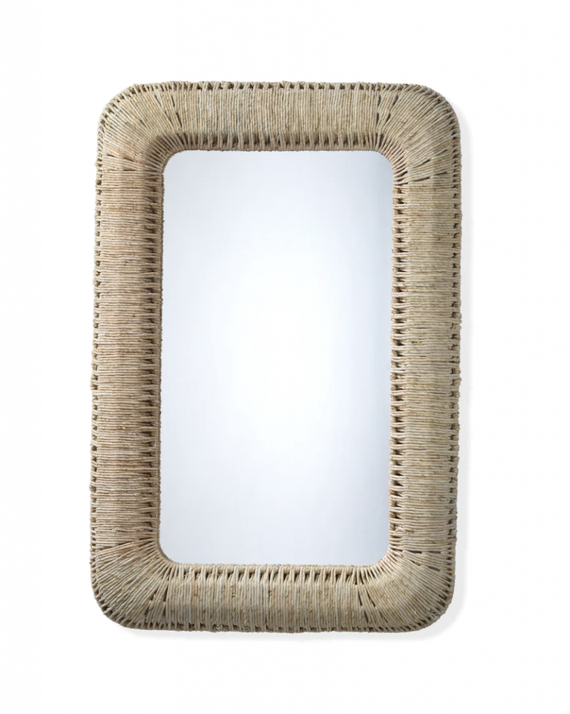 Jamie Young Hollis Rectangle Mirror straw home decor