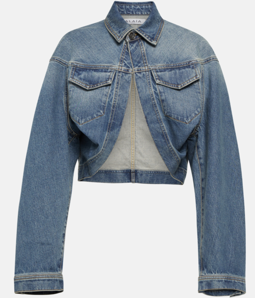 Alaïa cropped denim jacket summer wardrobe essentials
