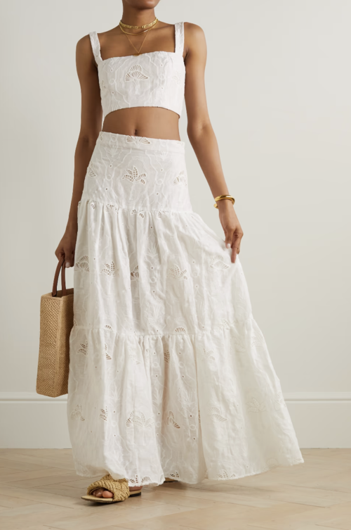 Agua Bendita Cotton Voile Midi-Skirt summer fashion outfit ideas