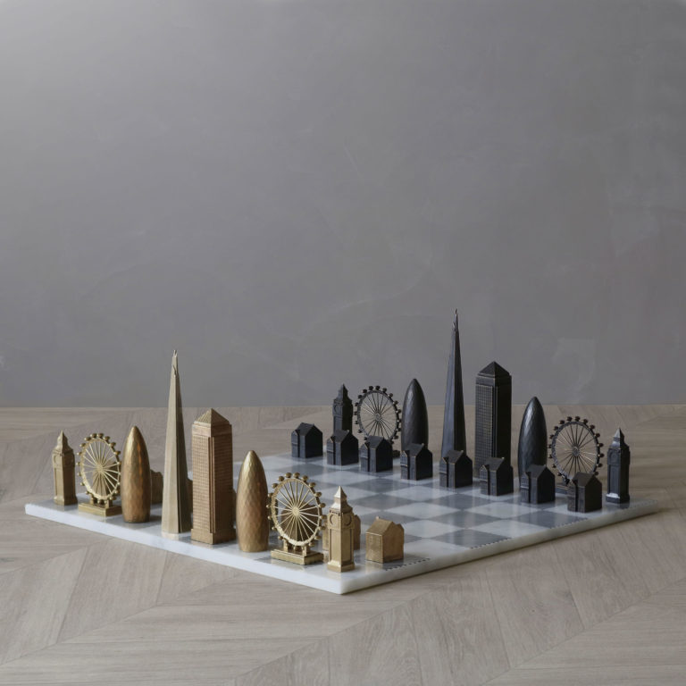 Luxury Solid Bronze London Edition Chess Set by Skyline Chess