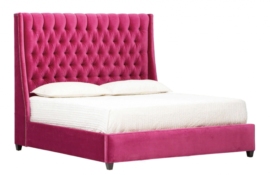 barbiecore home decor High Fashion Home Amelia tall bed in watermelon
