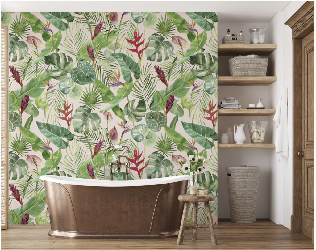 Emily Baker Studio wallpaper tropical green design 