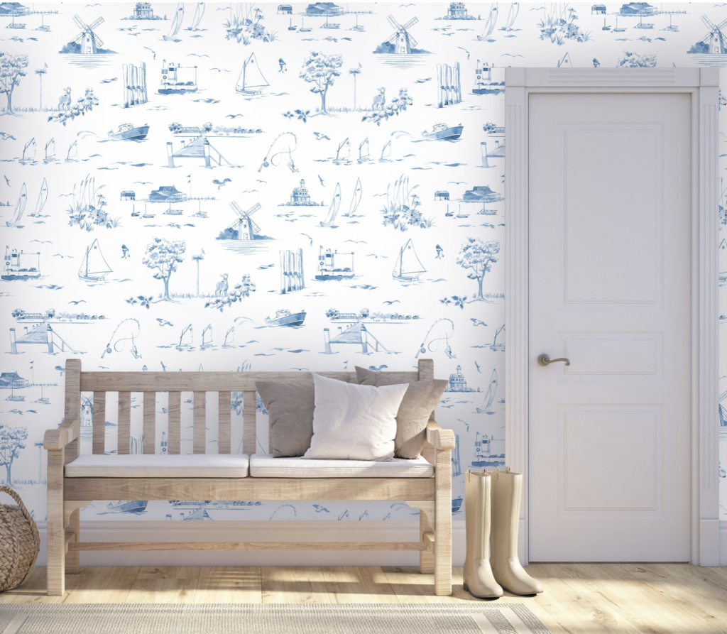 Emily Baker Studio Silver Beach toile pattern