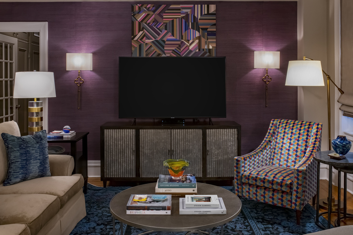 modern contemporary living room tv Interior design by JF Gardemal Designs | Photo by James Peck