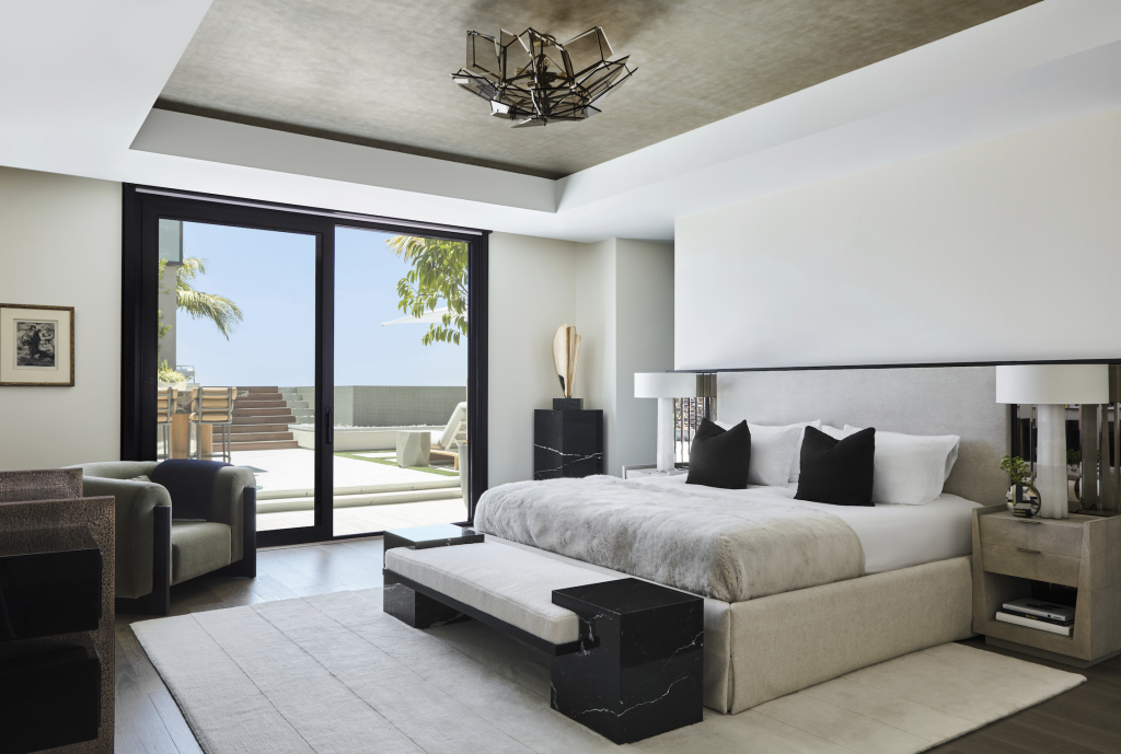 KES Studio designed primary bedroom west hollywood penthouse
