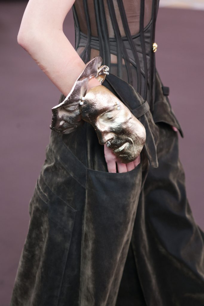 Paris Haute Couture Week FW 23 24 Schiaparelli plated wristlet design with faces