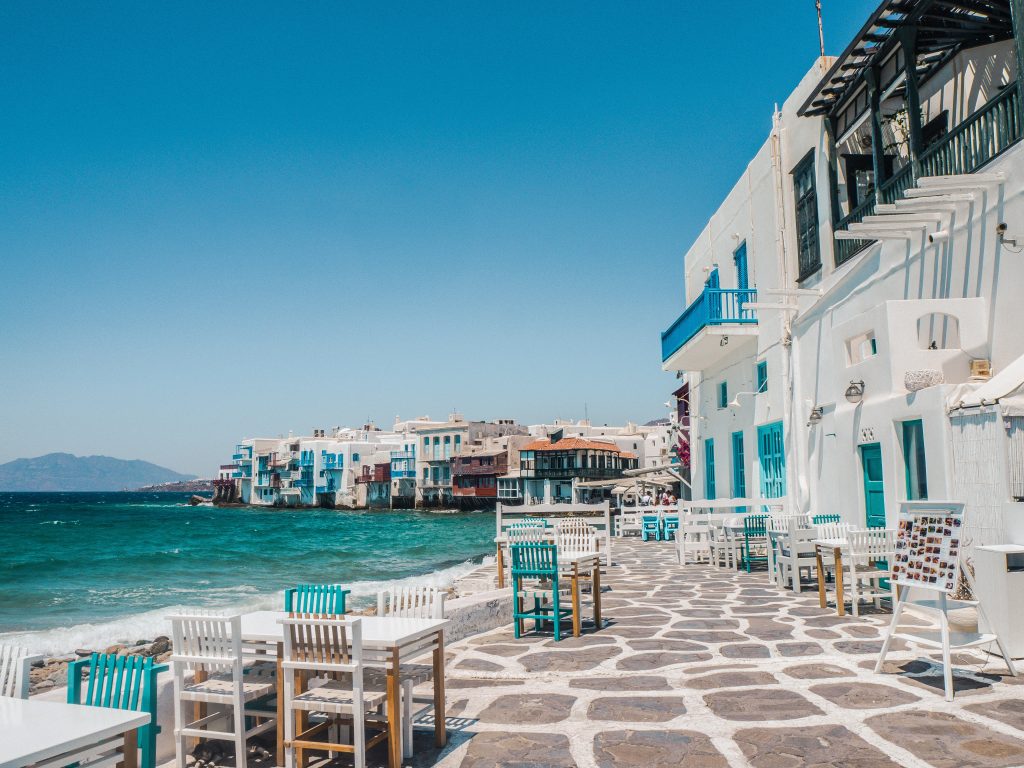 Mykonos dining seaside