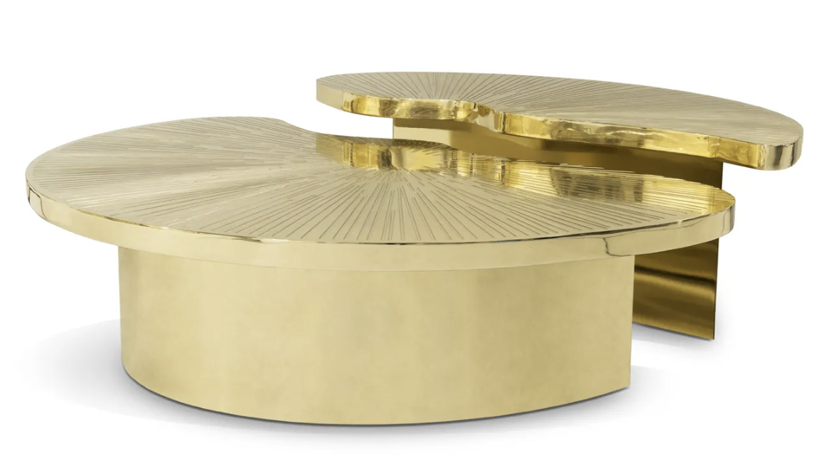 myth brass cocktail table by koket