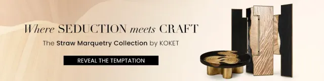 straw marquetry furniture art deco design by koket