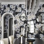 casey howard ruby hill luxury interior design dining room floral wallpaper photo by douglas friedman