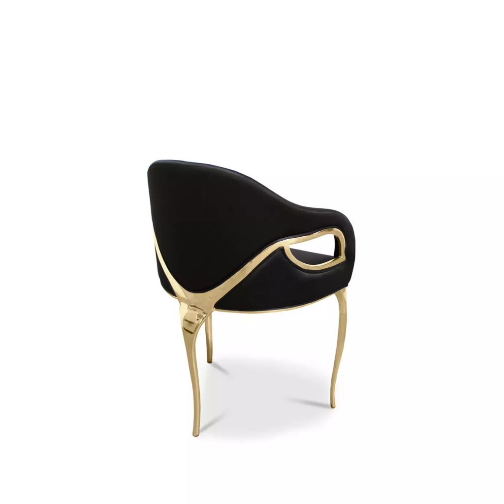chandra koket iconic dining chair black and gold luxury high end upholstery