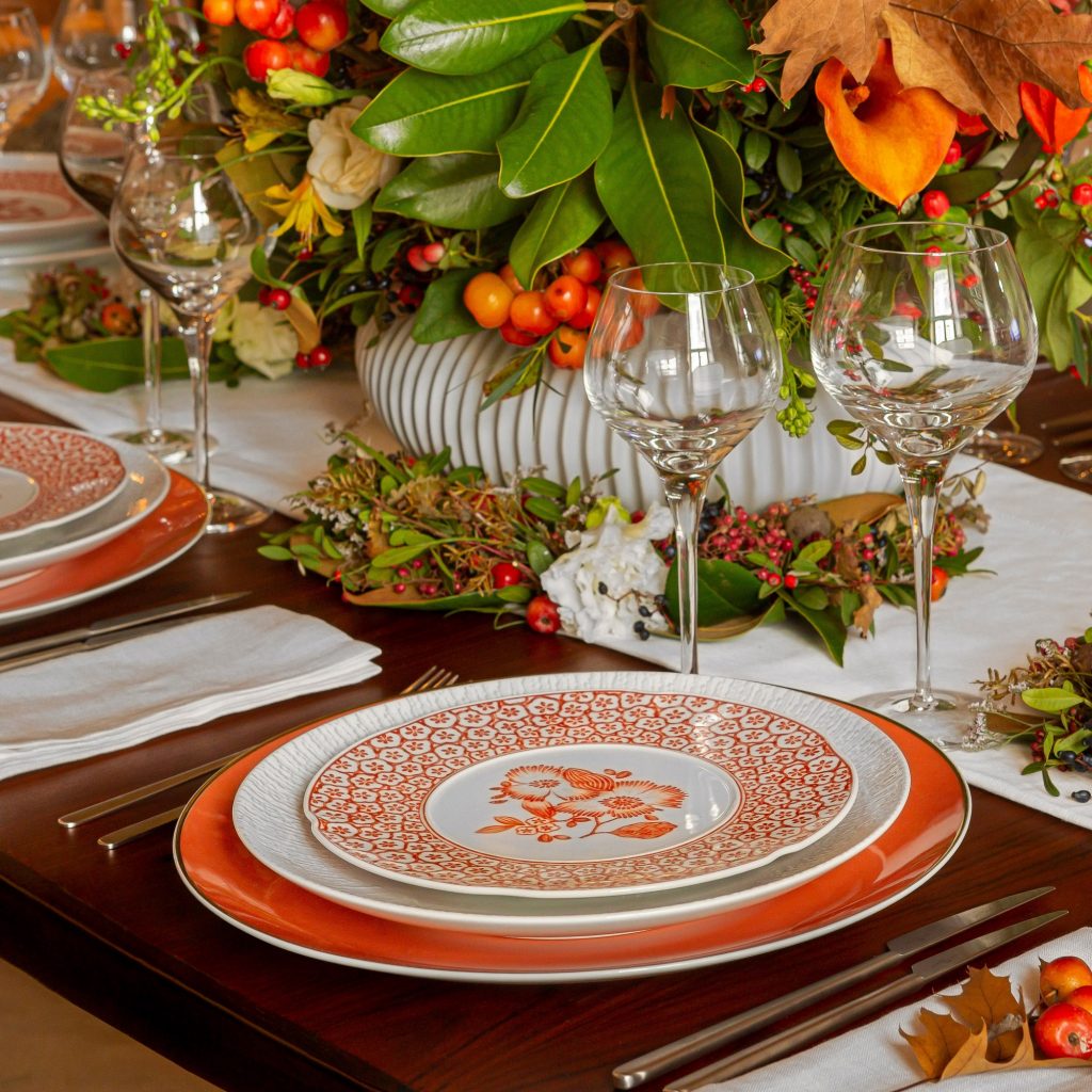 oscar de la renta coralina dinnerware fall festive holiday table setting my object of desire