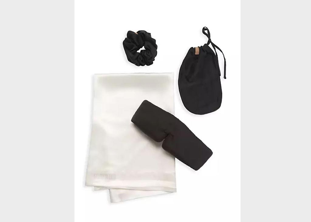 lunya luxury silk sleep mask and scrunchie set