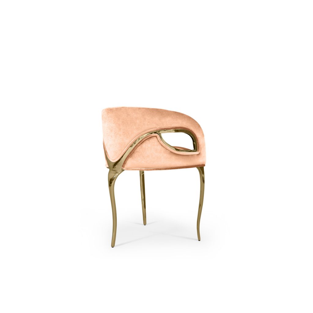 chandra chair koket peach fuzz upholstery furniture