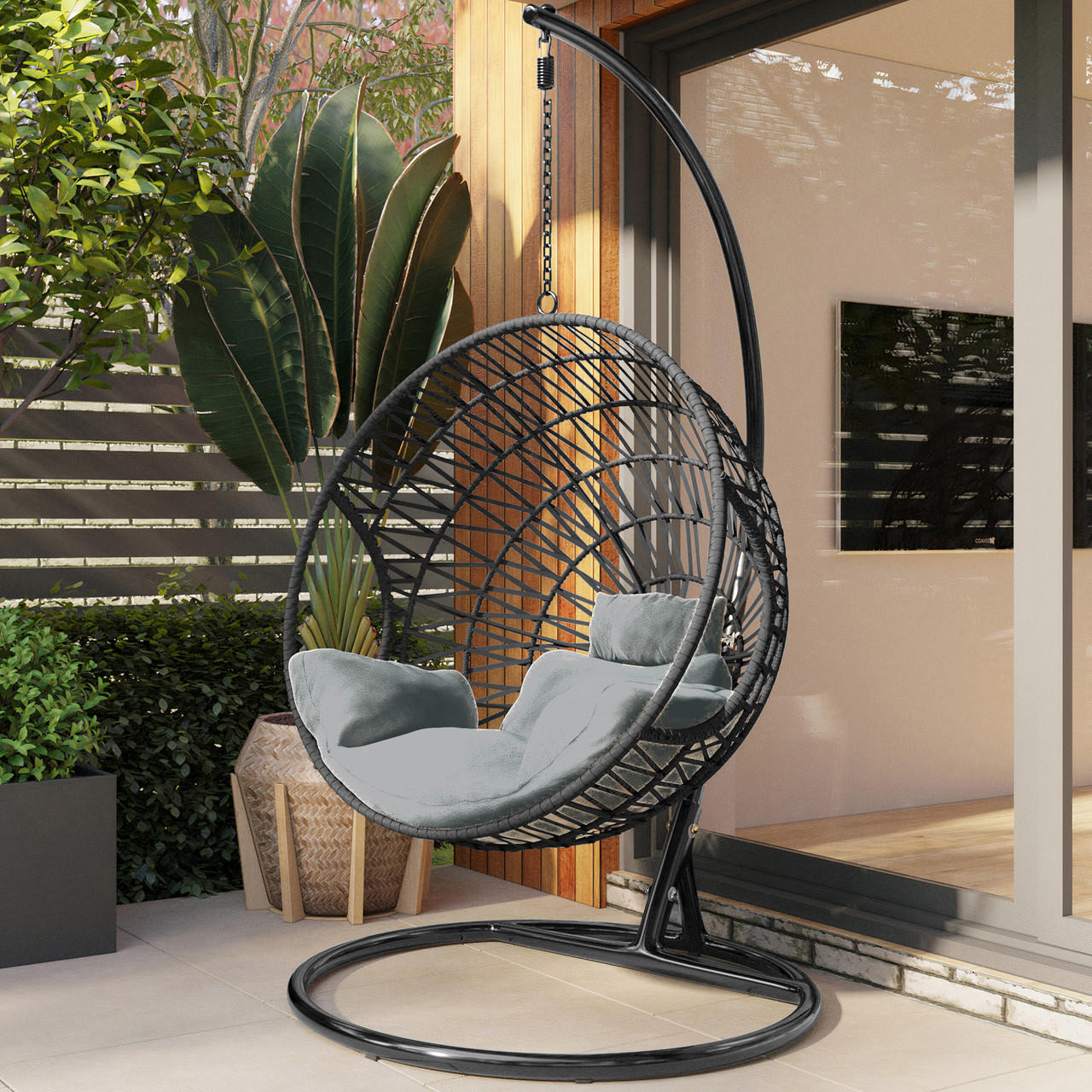 outdoor modern rattan egg chair