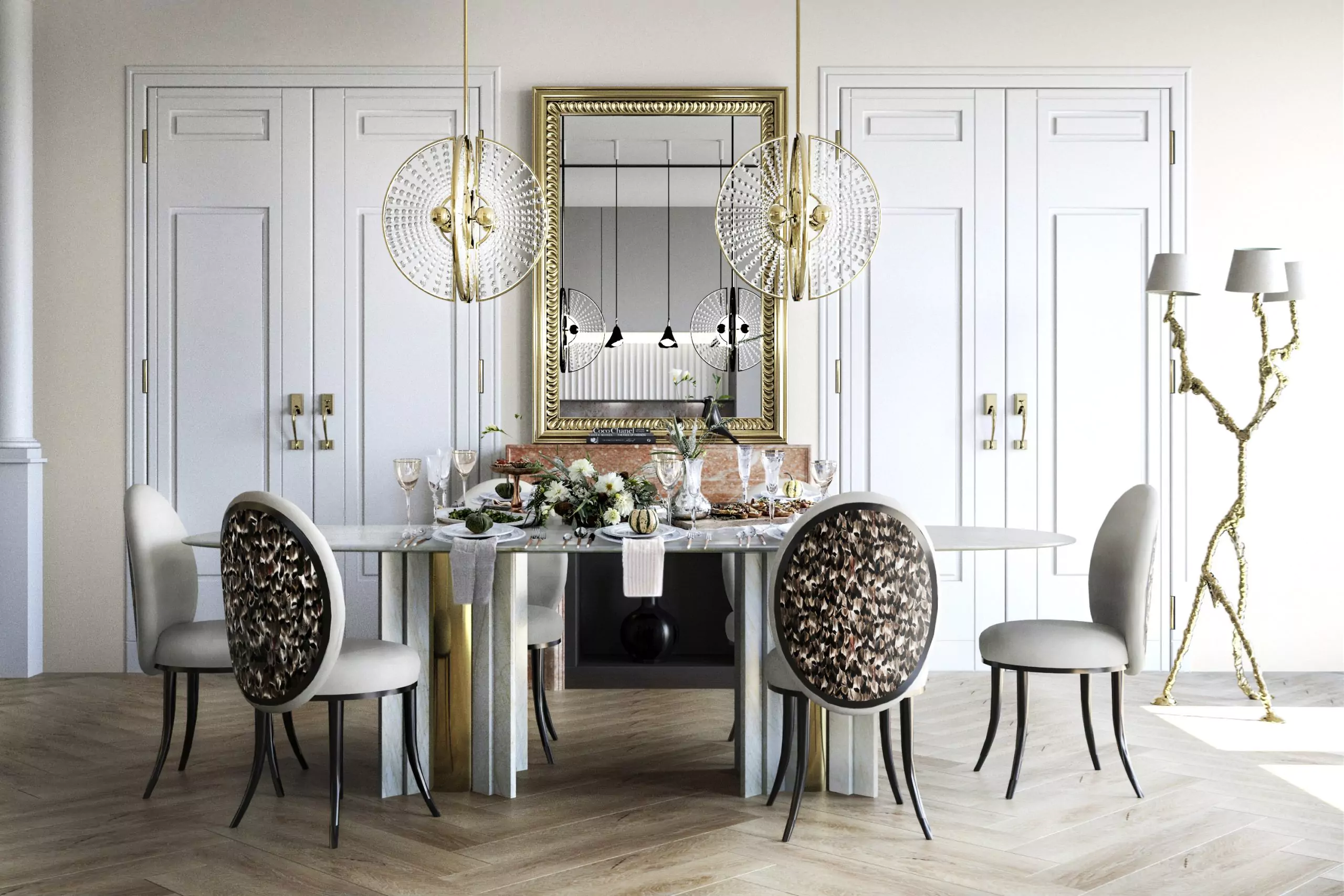 dining room design interior design savoir faire feather chairs luxury home decor savoir-faire home decor