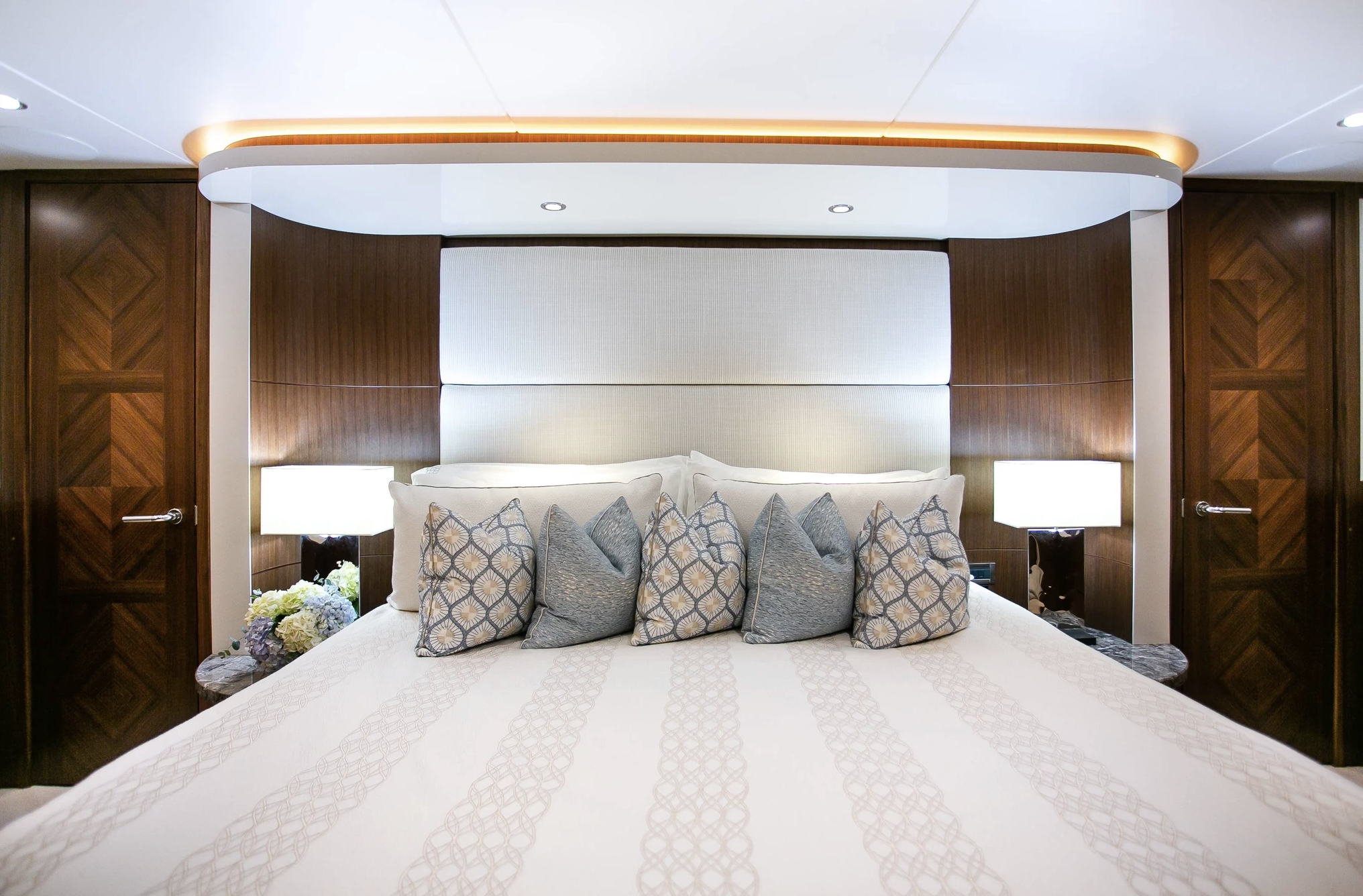 yacht interior design bedroom Photo by TeQoa Griffith | Courtesy of Cheryl DiGennaro