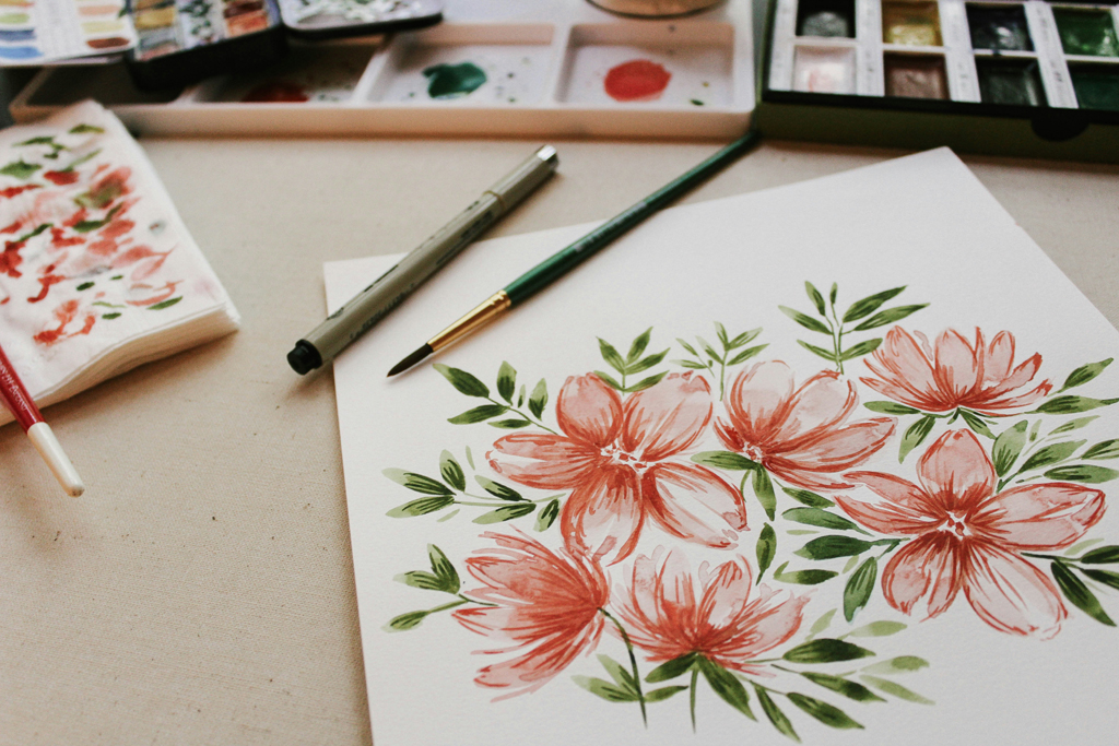 paint by numbers for mental health - flowers painting photo by victoria berman