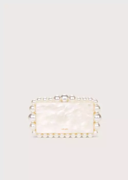 cult gaia eos pearly clutch handbag faux