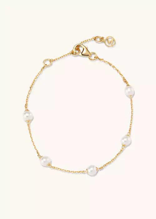 mejuri mini pearl satellite bracelet